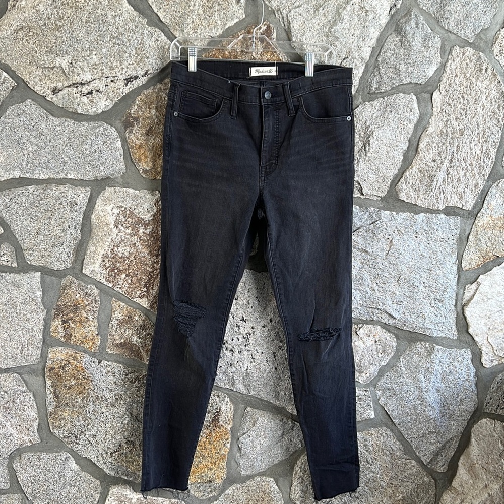 Madewell 9” High-Rise Skinny Ripped Knee Jeans